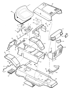 Part Location Diagram of 48X066 Briggs and Stratton Decal, Right Hood